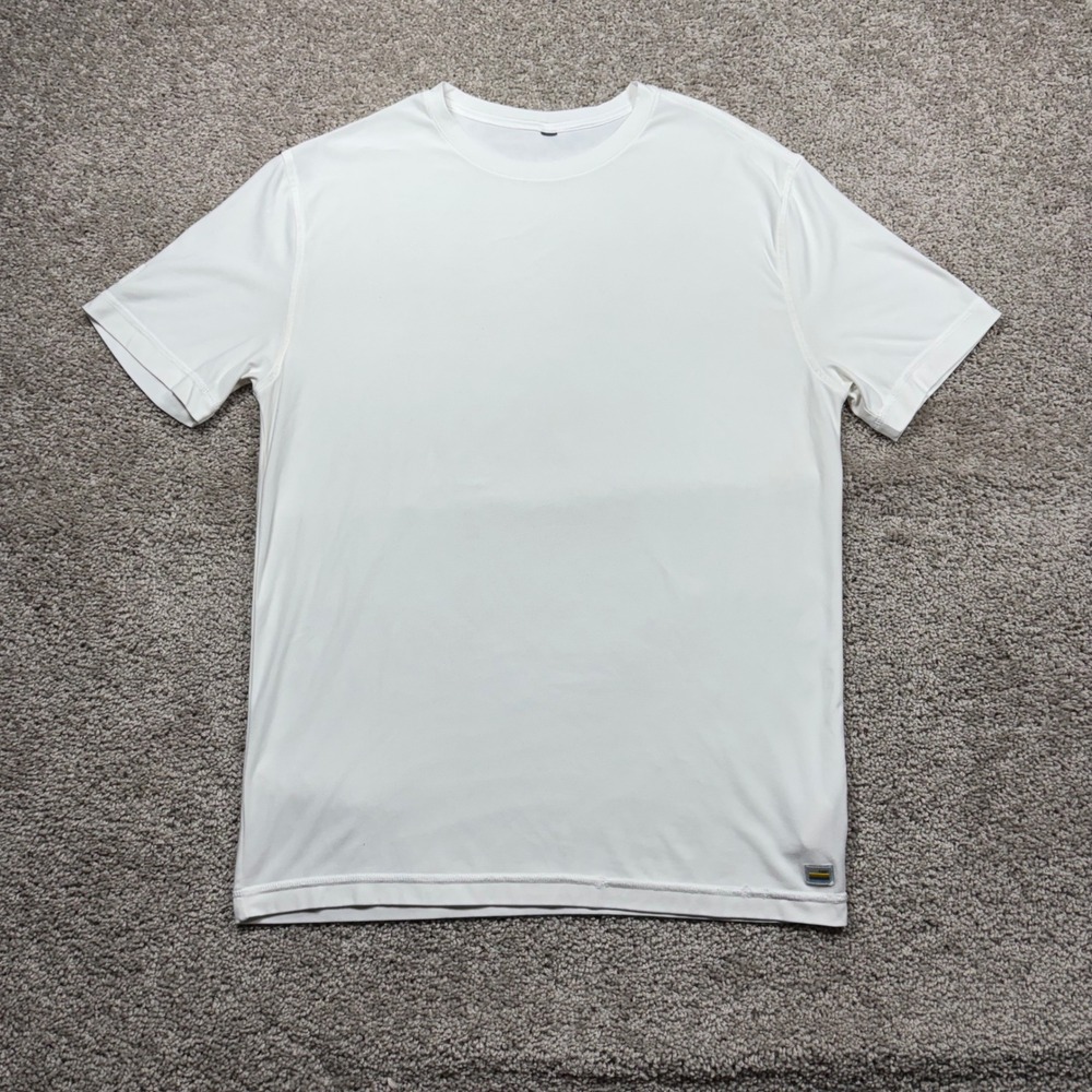 Vuori Strato Tech Tee White Short Sleeve Activewear Shirt V126 Mens Small